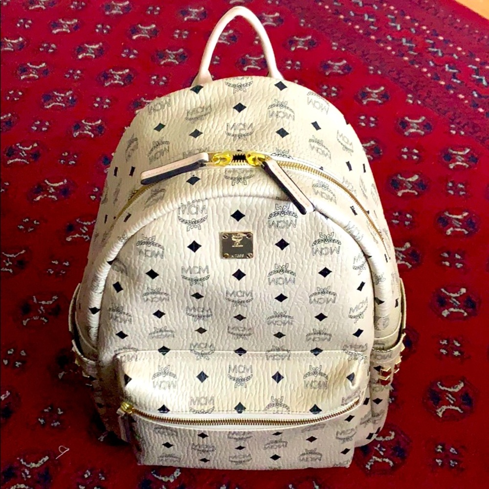 MCM CREAM BACKPACK